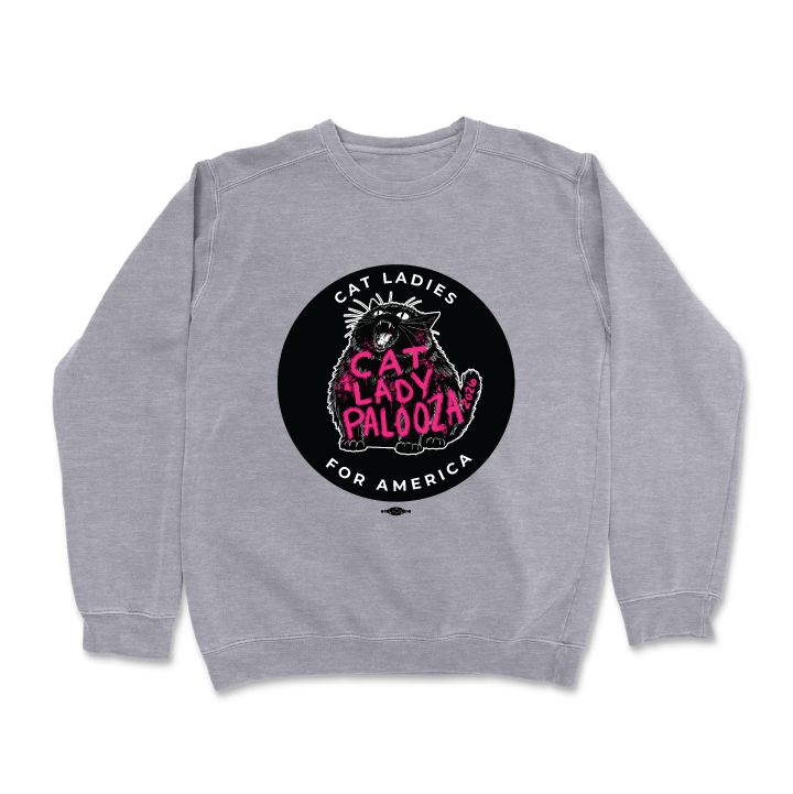 Cat Lady Palooza - Black (Dark Ash Crewneck Sweater)