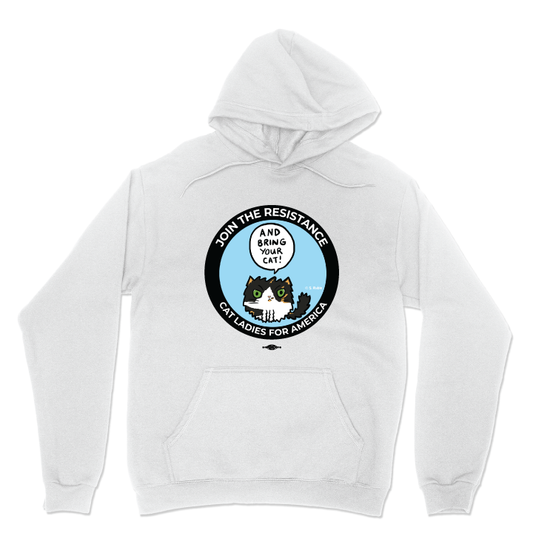 And Bring Your Cat! (White Pullover Hoodie)