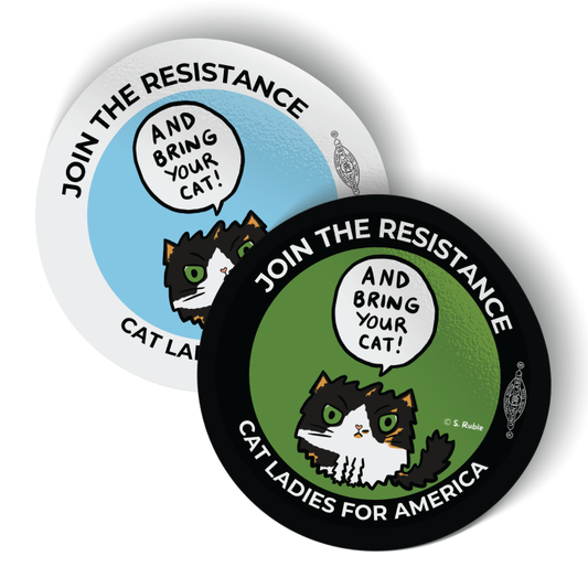 And Bring Your Cat! (3.5" x 3.5" Vinyl Sticker -- Combo Pack of Two!)