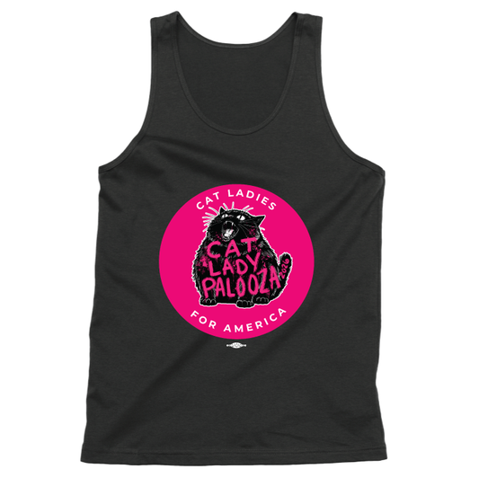Cat Lady Palooza - Pink (Unisex Black Tank)