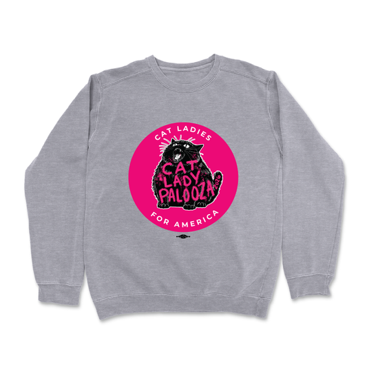 Cat Lady Palooza - Pink (Dark Ash Crewneck Sweater)