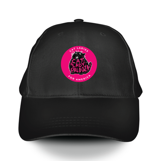 Cat Lady Palooza - Pink (Black Baseball Cap)