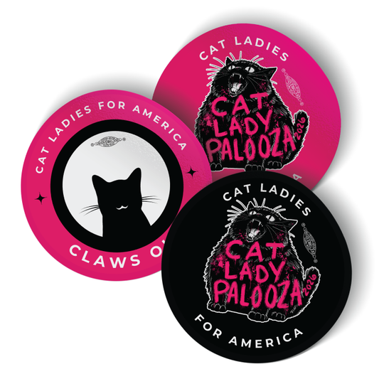 Cat Lady Palooza Set (3.5" x 3.5" Vinyl Sticker -- Combo Pack of Three!)