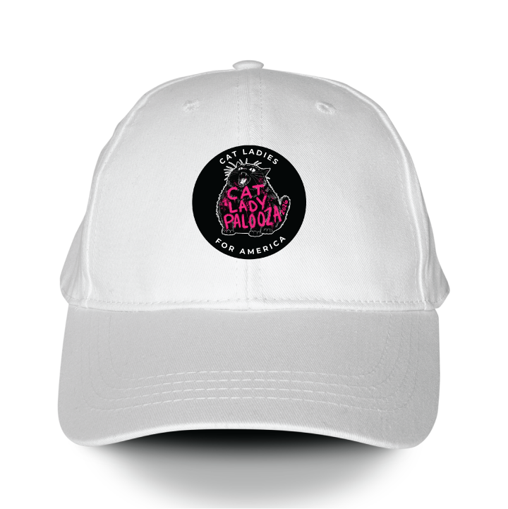 Cat Lady Palooza - Black (White Baseball Cap)