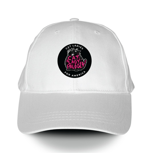 Cat Lady Palooza - Black (White Baseball Cap)