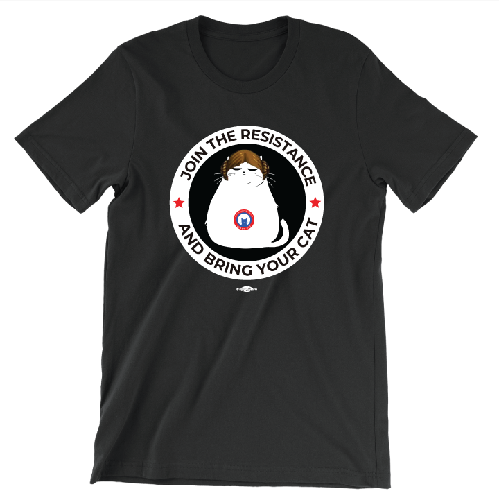 Space Buns Cat (Unisex Black Tee)