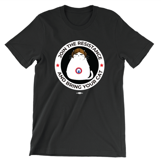 Space Buns Cat (Unisex Black Tee)