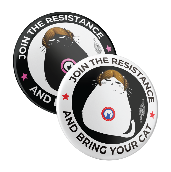 Space Buns Cat (2.25" Pin-Back Button -- Combo Pack Of Two!)