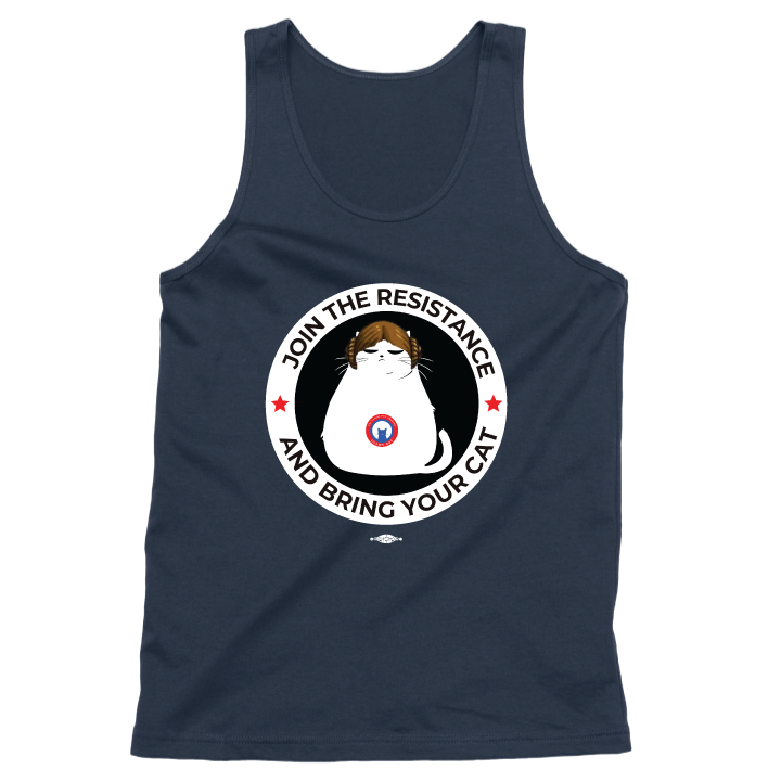 Space Buns Cat (Unisex Navy Tank)